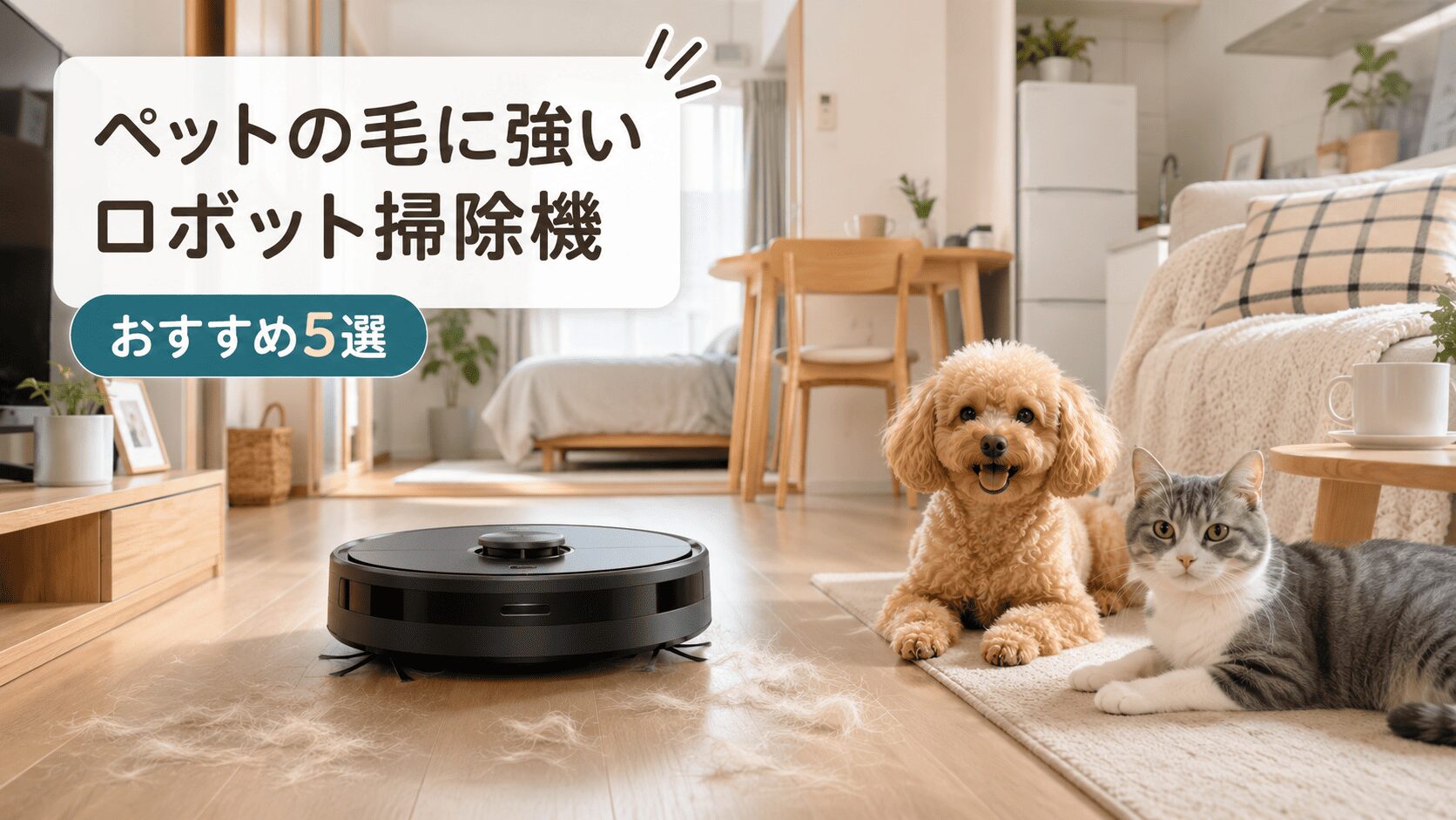 一人暮らし必見！犬や猫のペットの毛対策 ロボット掃除機おすすめ5選