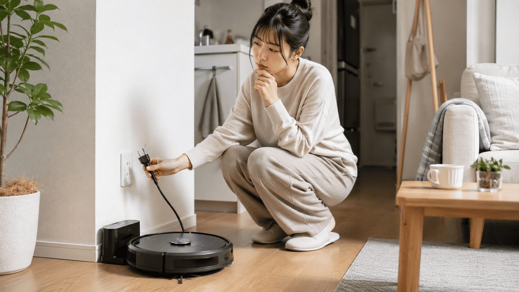 一人暮らしでロボット掃除機のコンセントを抜くのは正解？