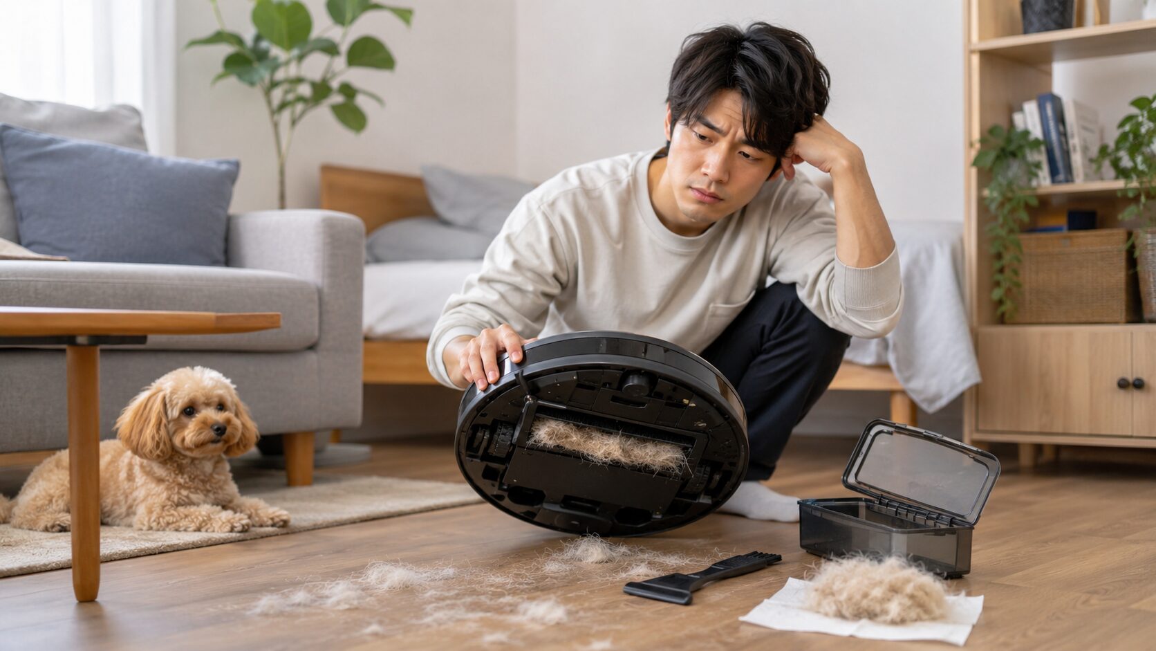 ロボット掃除機がペットの毛に弱い理由！一人暮らしの失敗と対策